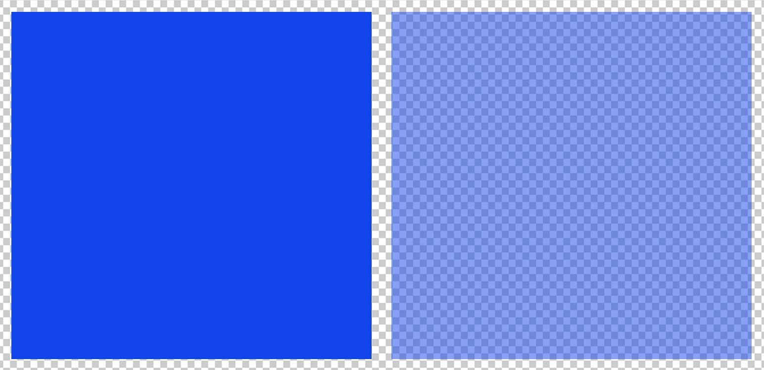 Two blue rectangles with different opacity