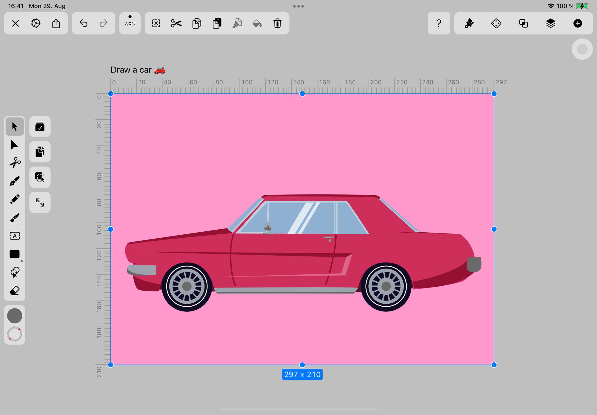 How to draw a car on iPad with Vectornator