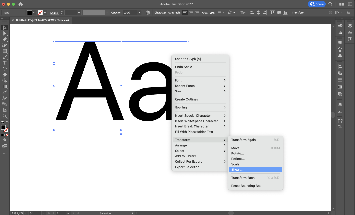 Adobe Illustrator text editing