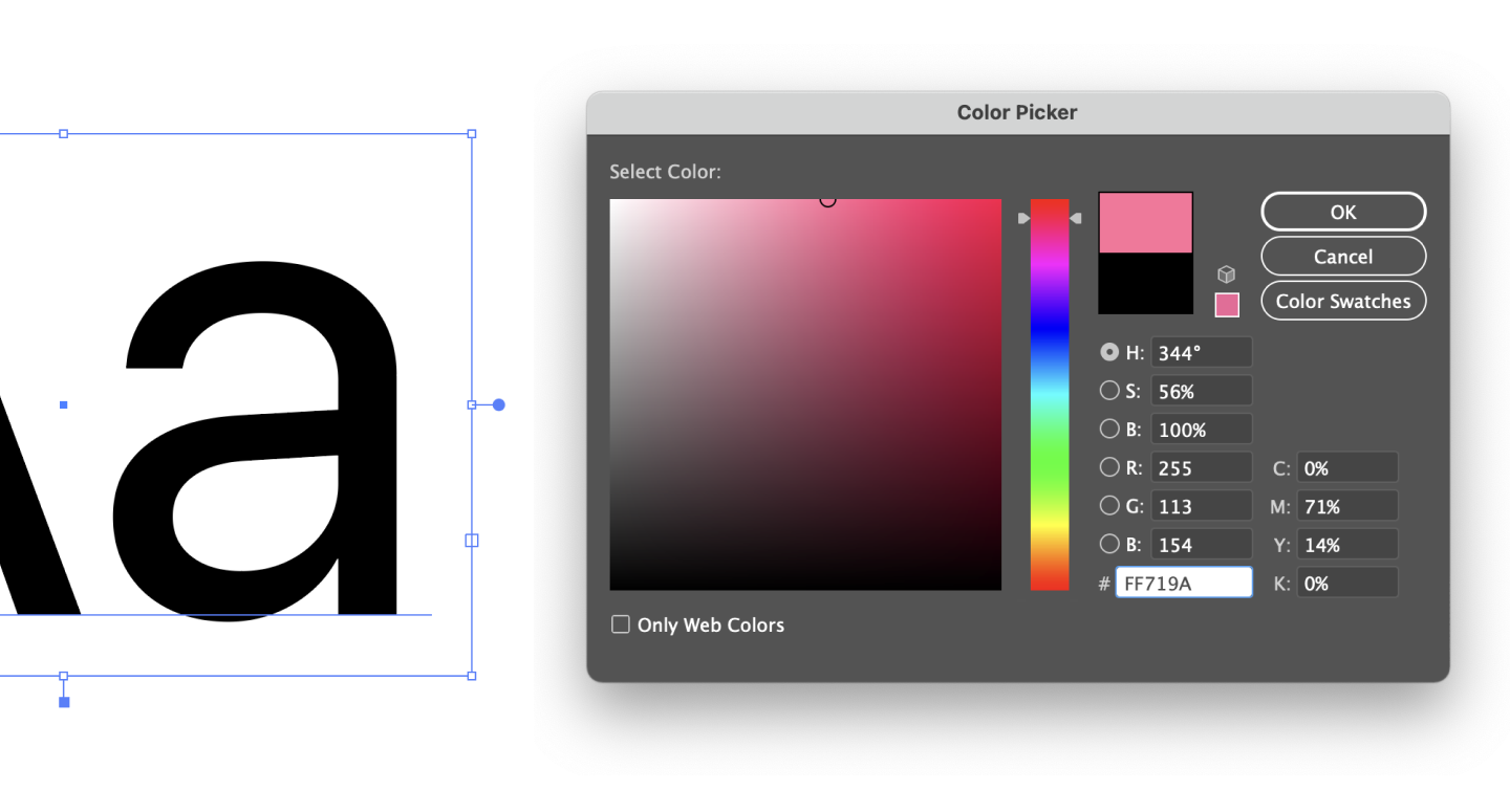 Adobe Illustrator color picker