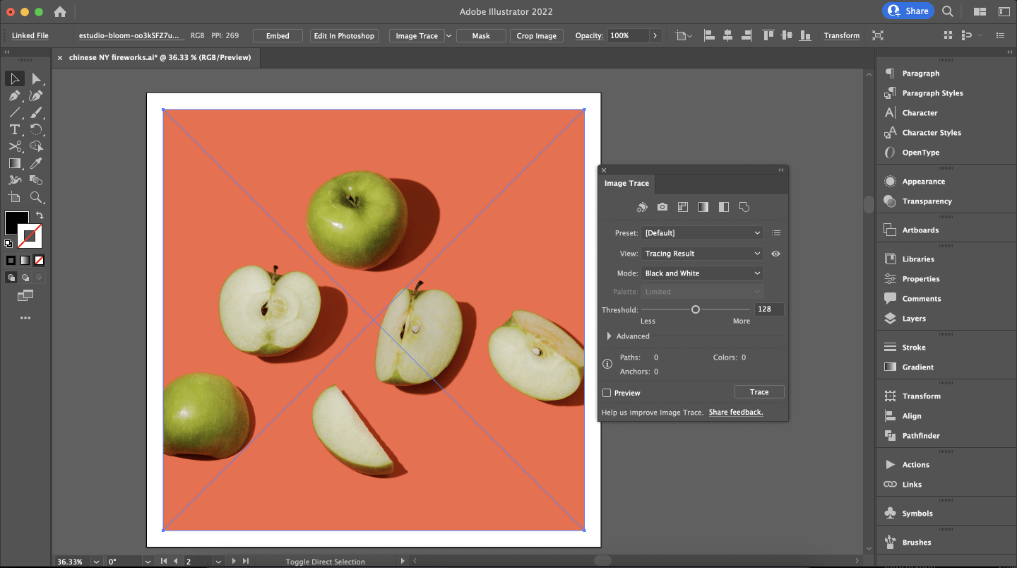 Tracing a photo in Adobe Illustrator