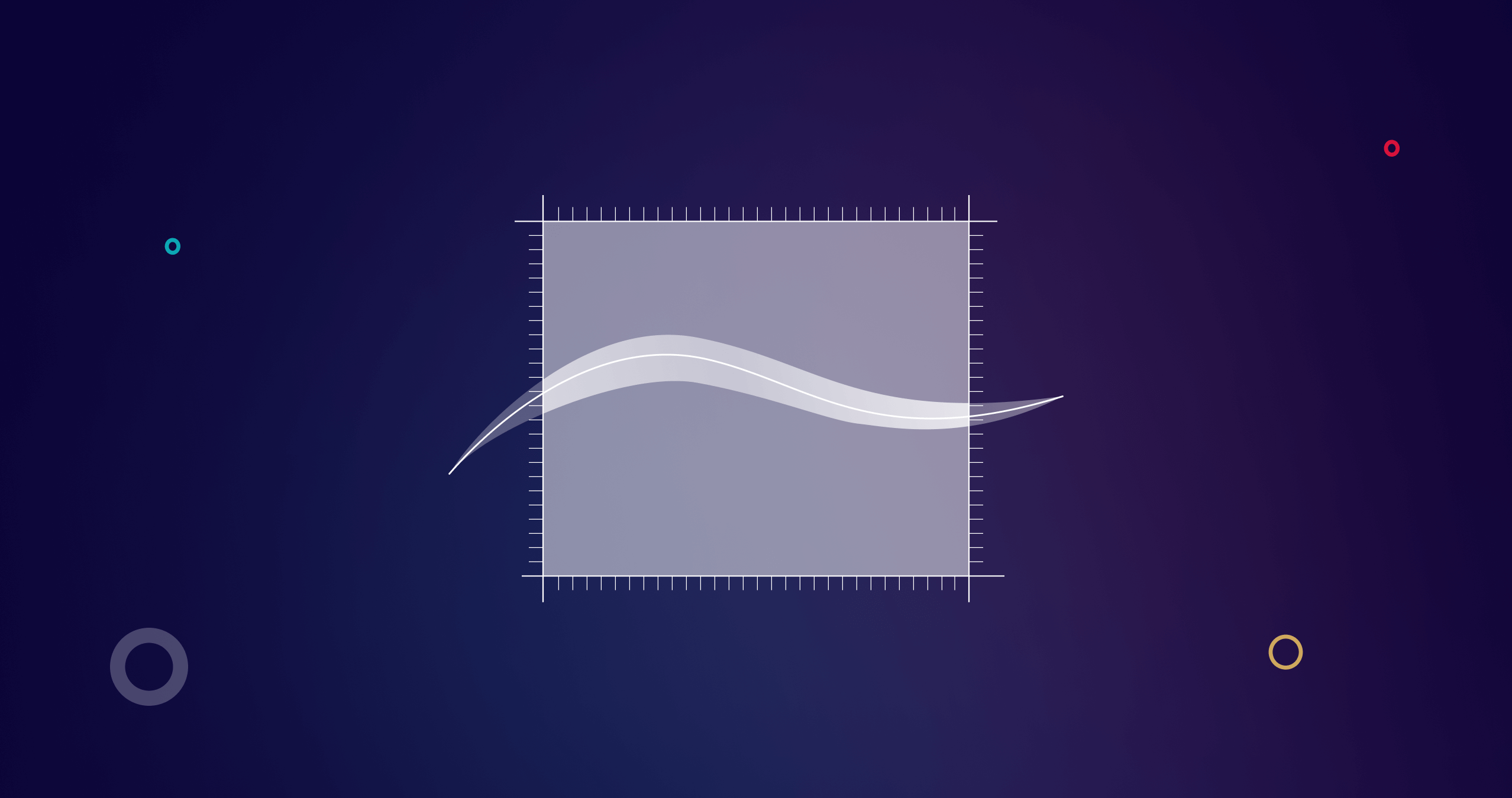 Graphic design interface with a wave line vector on a grid background