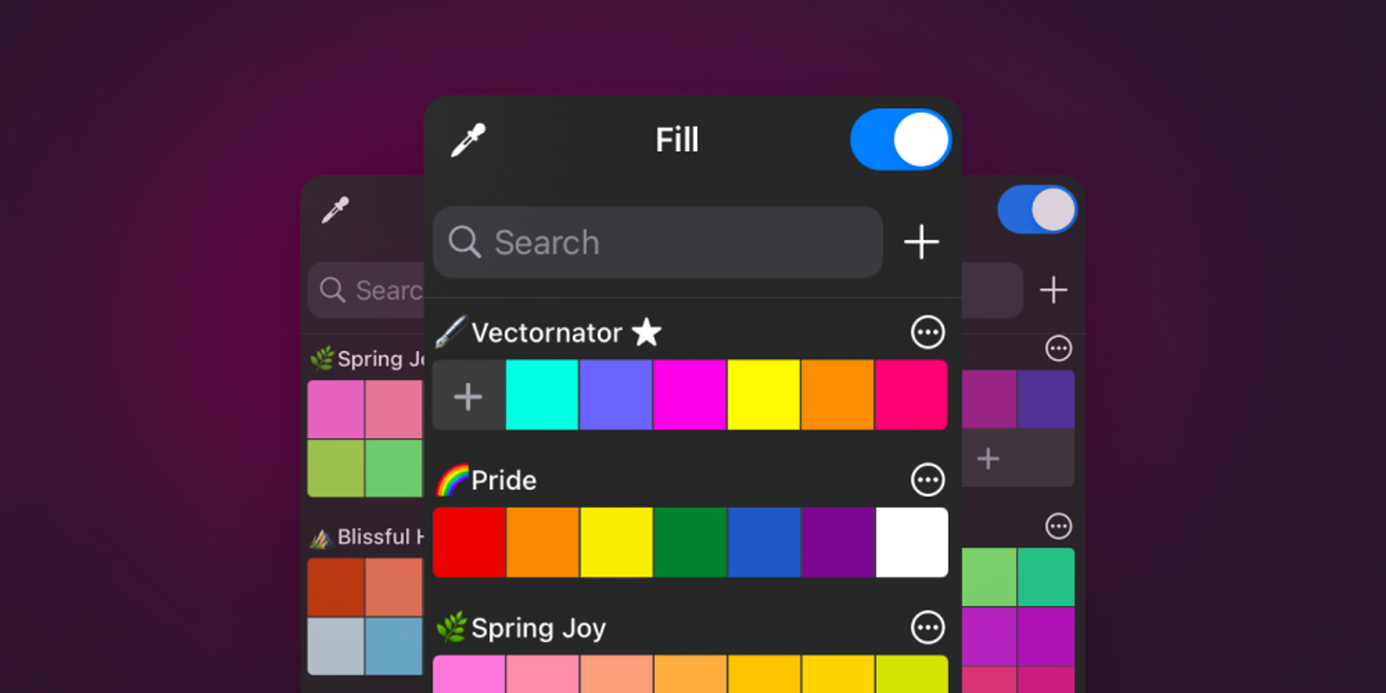 Color palette interface with selection tool