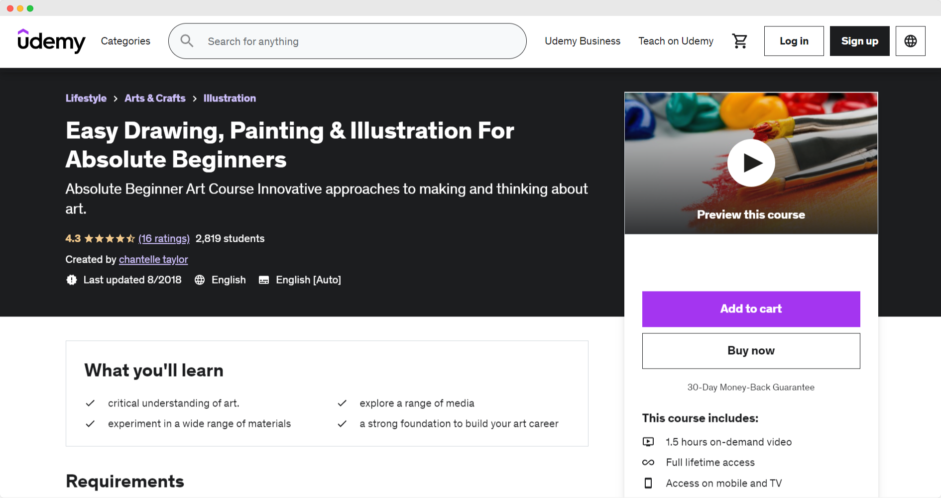 Udemy - Easy Drawing, Painting & Illustration for Absolute Beginners