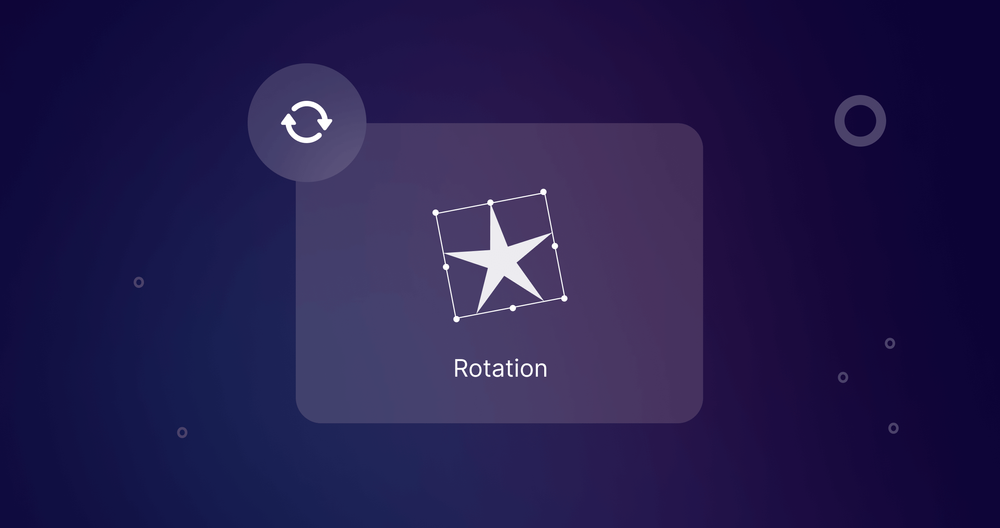 Graphic design interface showcasing rotation tool