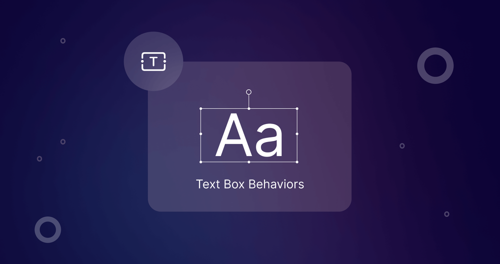 Typography tool for text box behaviors in a design program.