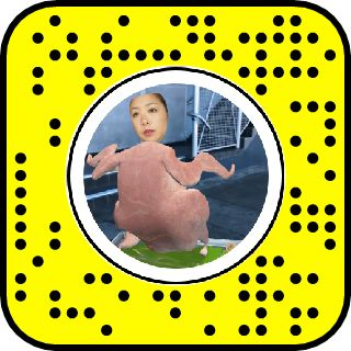 Snapchat code with a humorous modified profile picture.