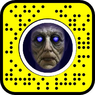 Snapchat code with an alien-like face in the profile image.