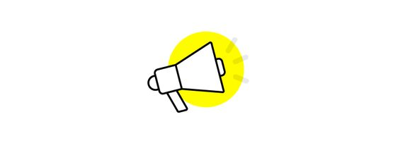 Icon of a megaphone with a yellow glow.