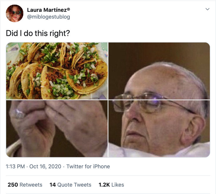 A Twitter post with a comparison meme and engagement metrics.