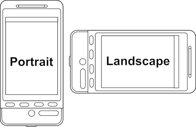Smartphone orientation icons showing portrait and landscape modes.
