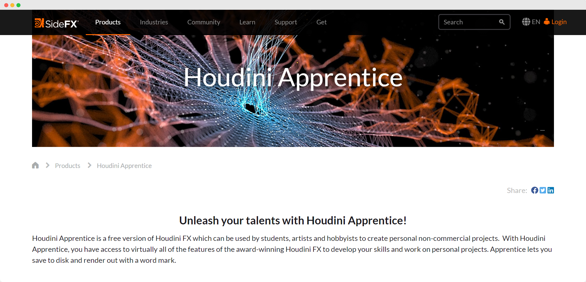 Houdini Apprentice animation software