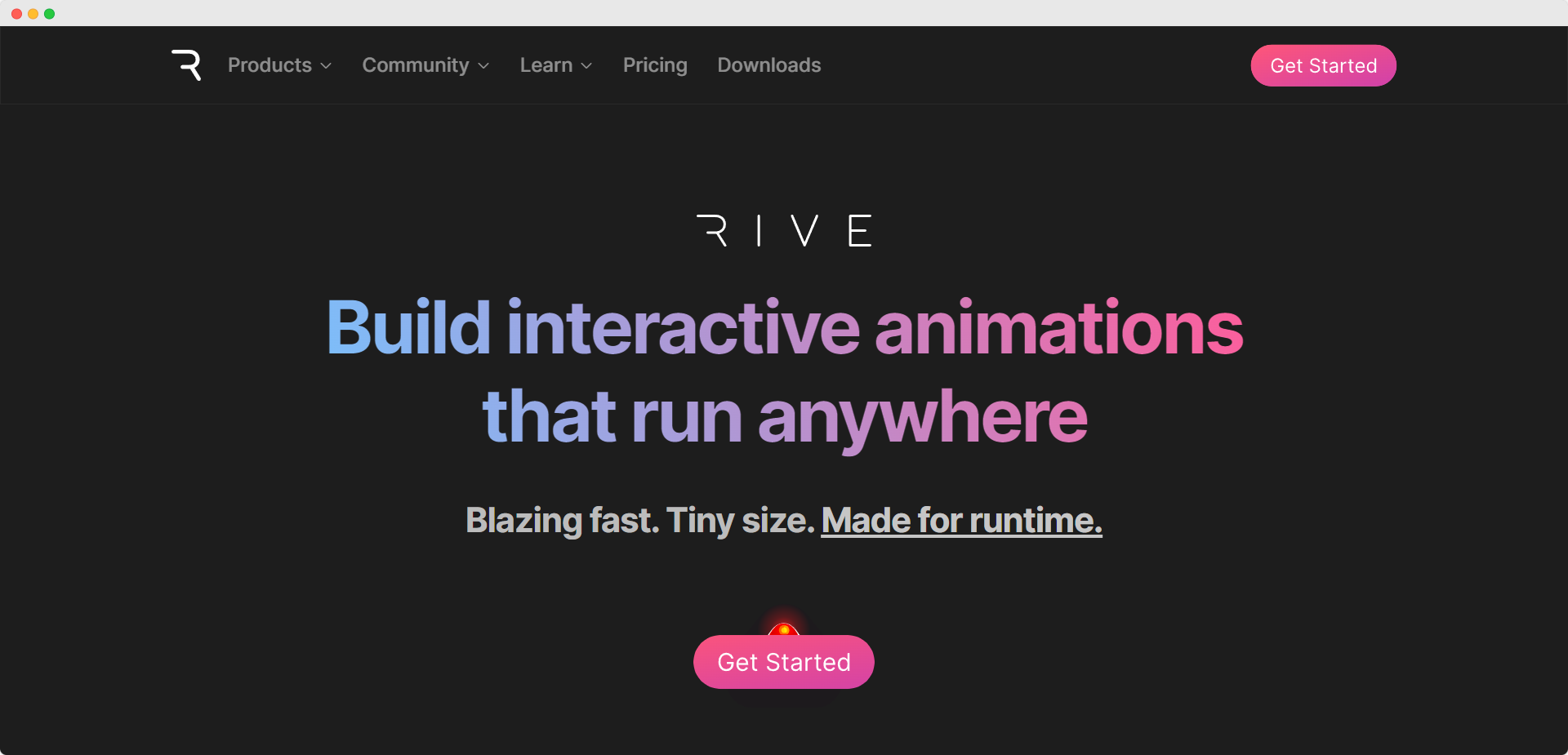 Rive animation software