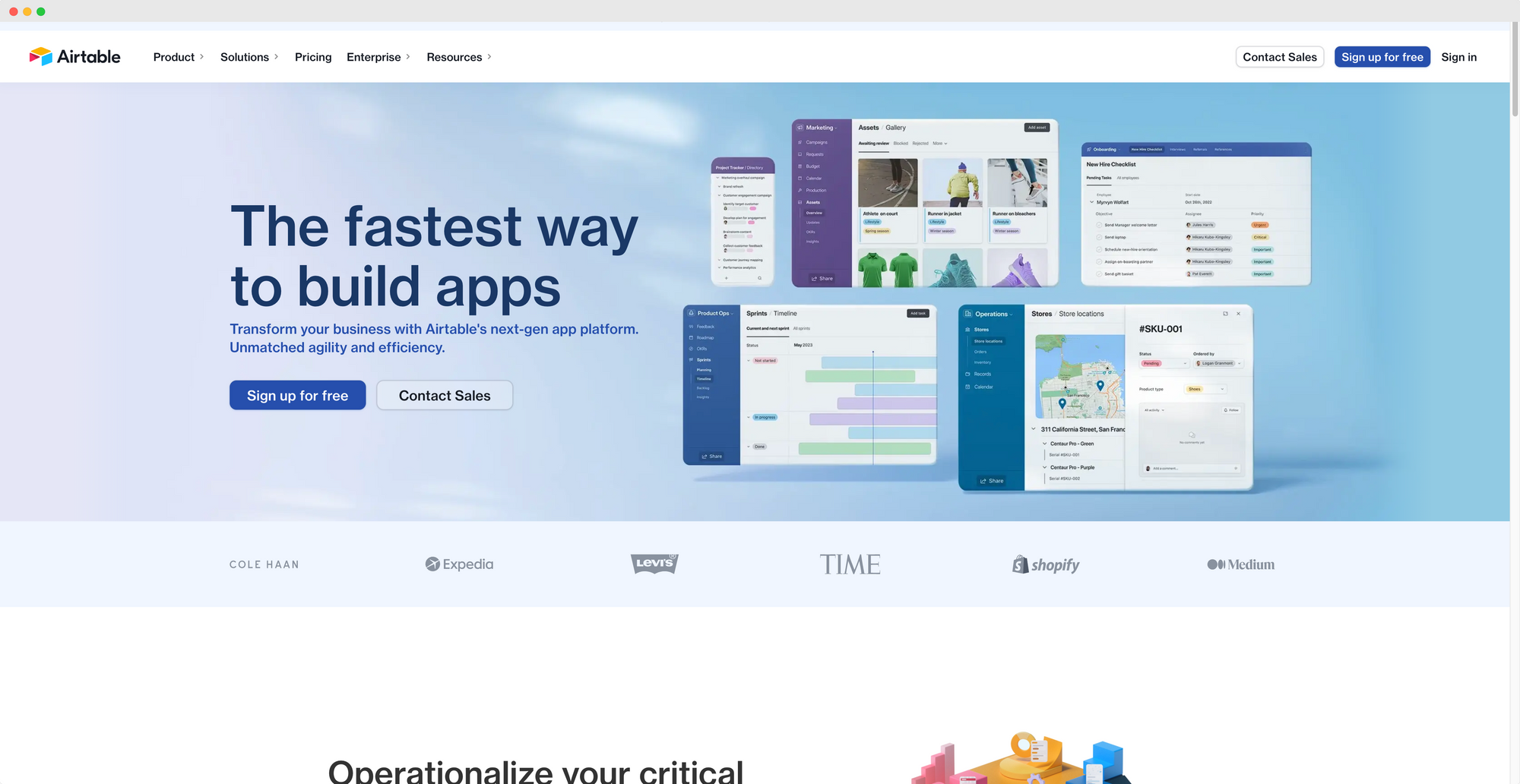 Airtable platform interface showcasing app development features