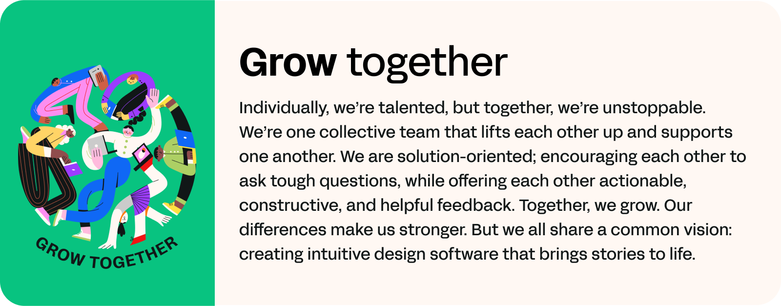 Linearity company values: grow together