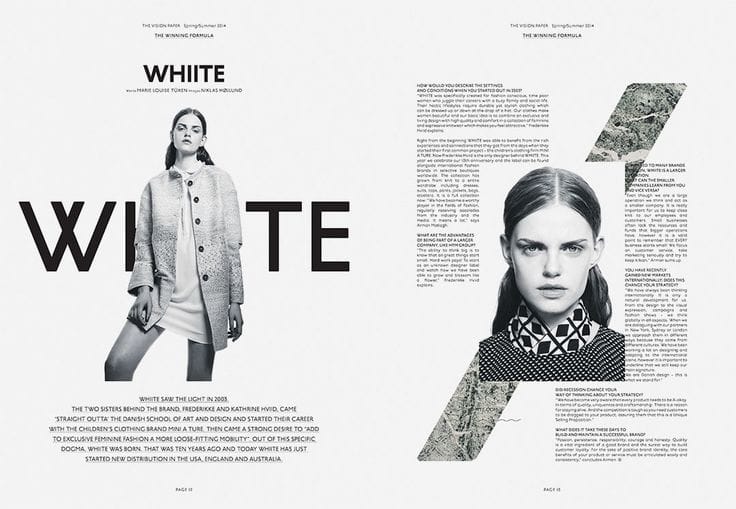 An example of white space in design layout