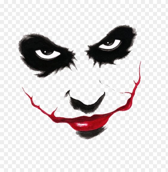 image of a 'Joker' face vector on a transparent background
