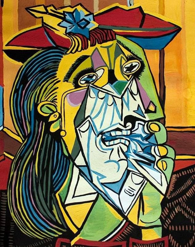 Pablo Picasso artwork of a cubist face
