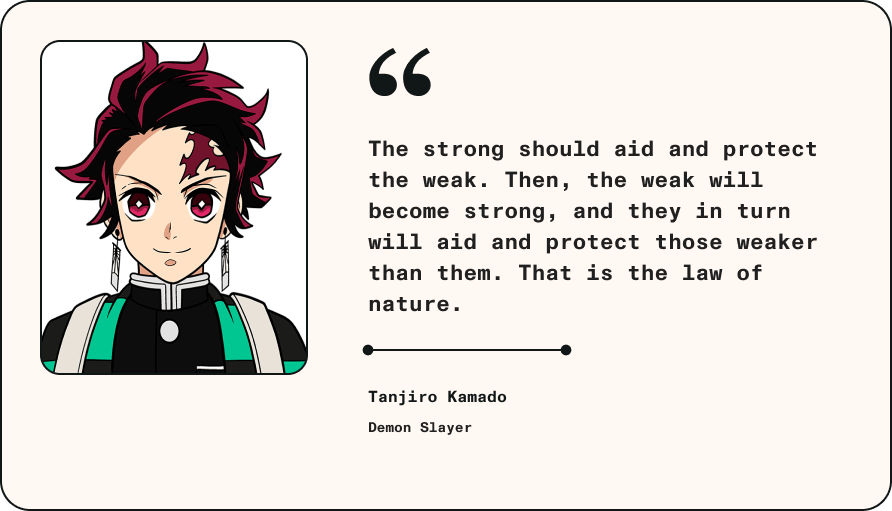 Anime quote by Tanjiro Kamado