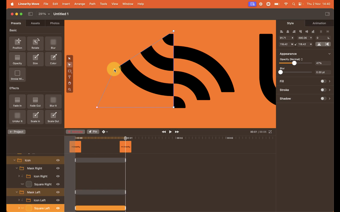 How to animate a logo + linearity + animate masks
