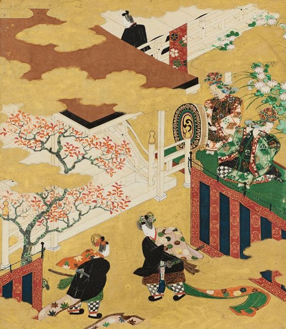 image of a scene in The Tale of Genji