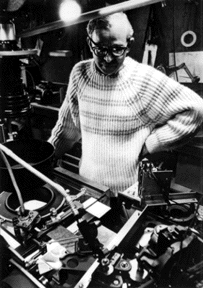 John Whitney Snr. operating one of his analog computers for motion graphics