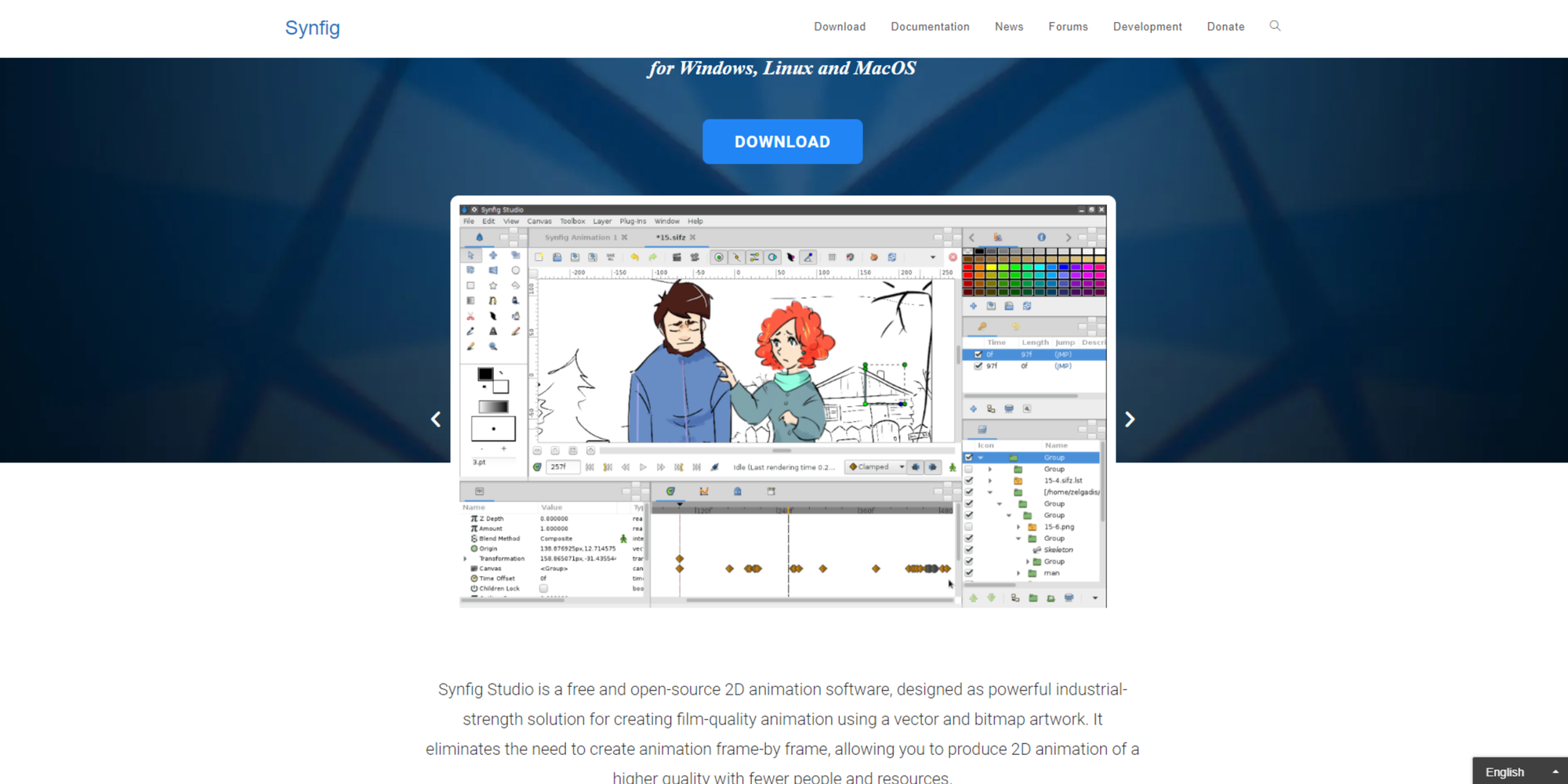 Synfig Studio motion graphics software