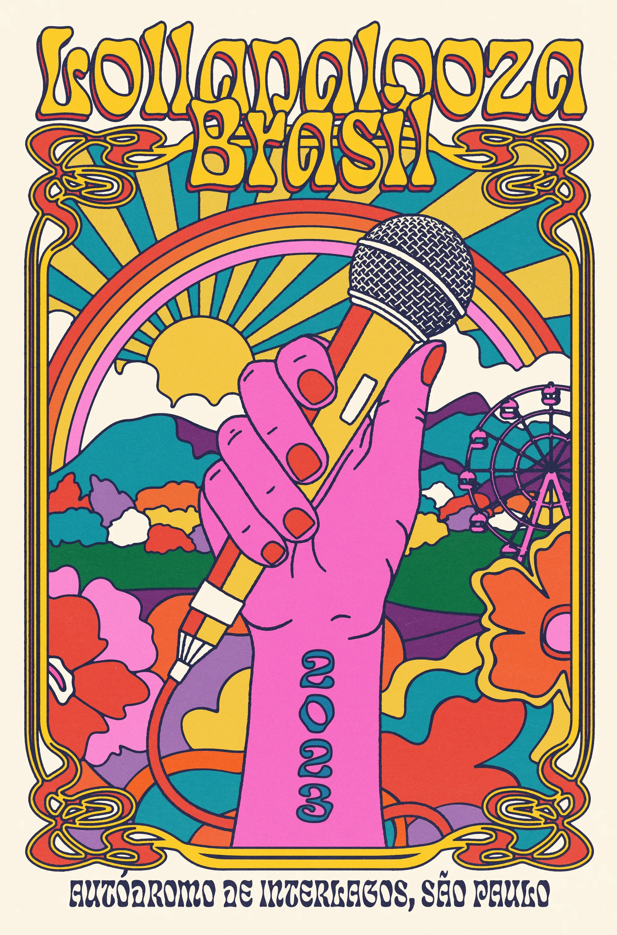 Around the world with music festival posters