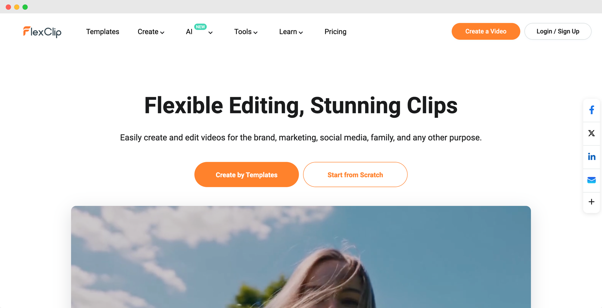 FlexClip homepage
