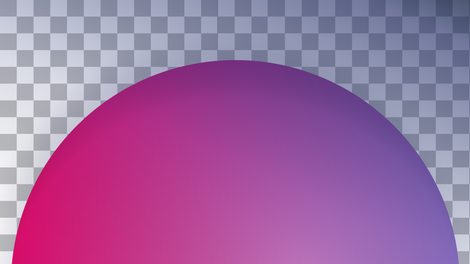 Half circle in pink and purple on a checkerboard background